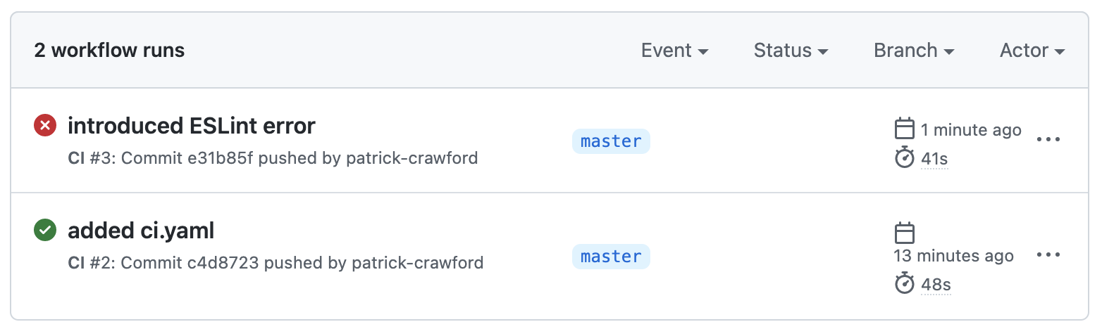 GitHub Action Failure