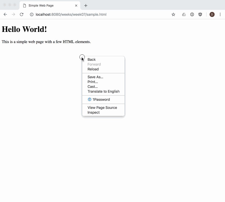 Element Inspector in Dev Tools